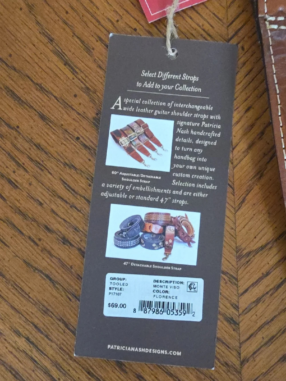 New With Tags! Never Used Strap Happy hand-tooled leather strap by Patricia Nash - Picture 5 of 8